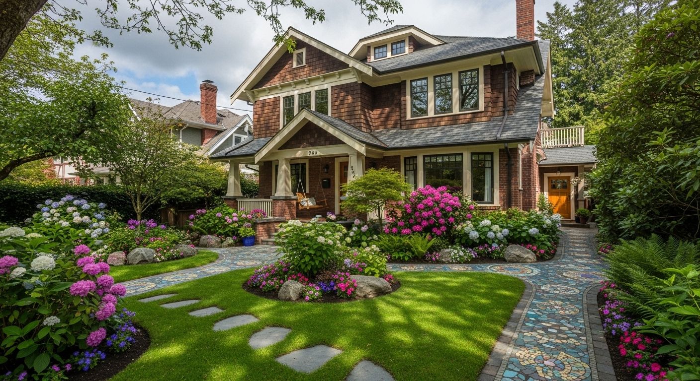 Custom front yard mosaic pathway project